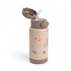 Botella Térmica con Pajita Tiny Farm 340 ml Rosa