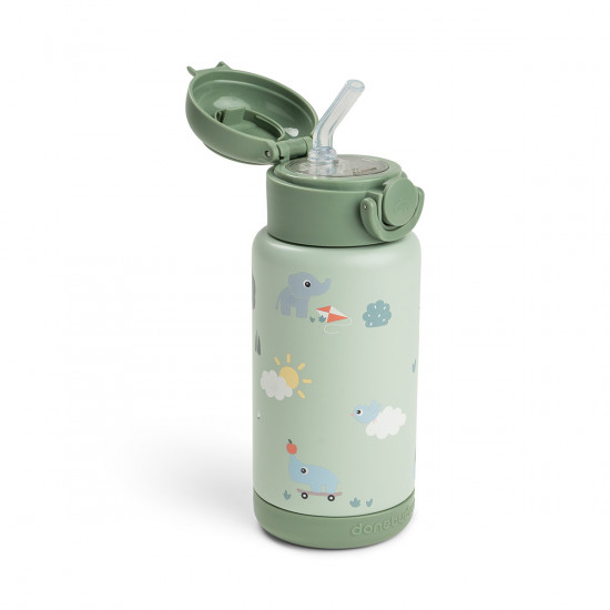 Botella Térmica Playground con Pajita 340 ml Verde