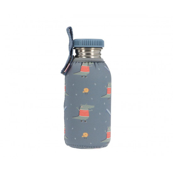 Botella Acero Inox 500 ml Con Funda Croc