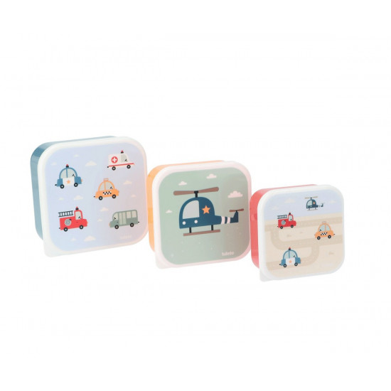 Set 3 Cajas Almuerzo City Cars