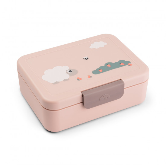 Caja Almuerzo con Separador Tiny Farm Rosa