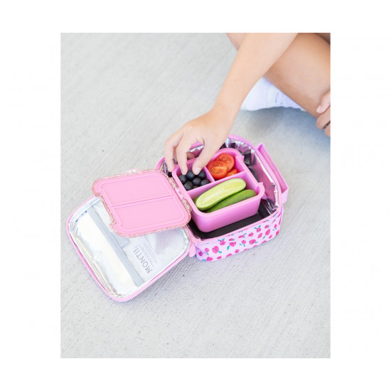 Caja Almuerzo Box Bento 2 Montii Pink Floss Glitter